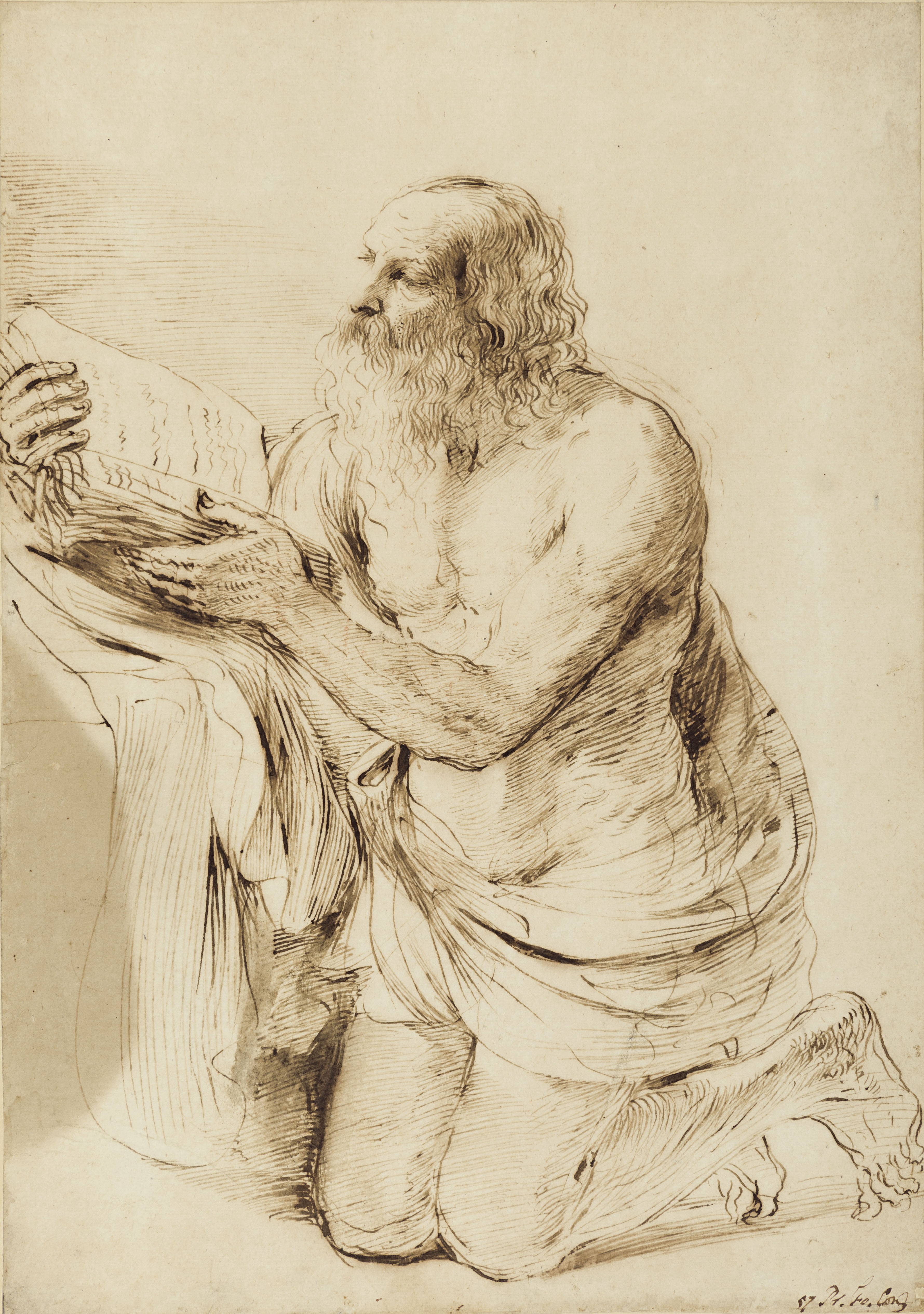 Kneeling Saint Jerome with a Book